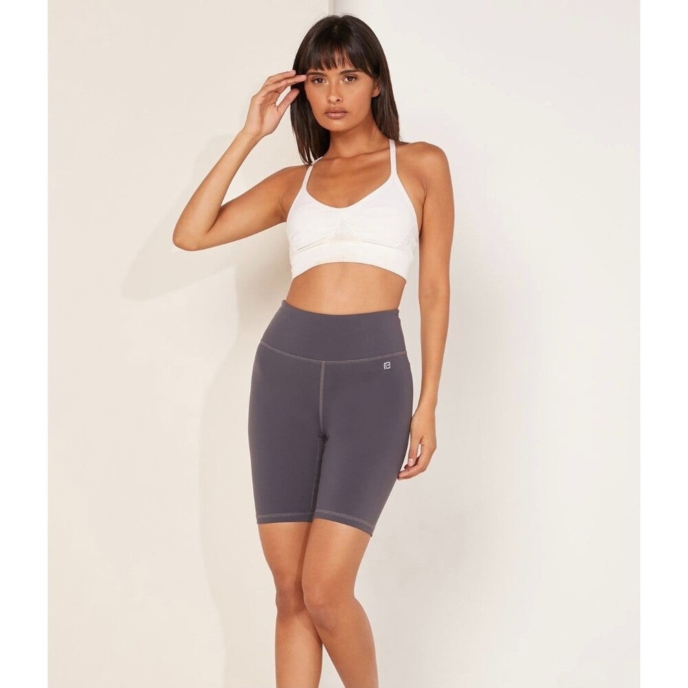 Body Language Gray Basic Hi-Rise Biker Shorts